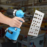 VEVOR Pneumatic Air Riveter Heavy Duty Rivet Gun Tool Kit 13 Size Nose Pieces - Low Angle