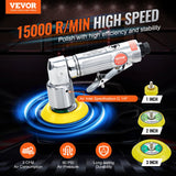 VEVOR 58PCS Air Sander Kit 1/2/3in Random Orbital Air Sander Polisher 15000r/min - Front View