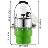 VEVOR Pneumatic Air Pressure Bleeder, Brake Pressure Bleeding Tool Portable Brake and Clutch Bleeder Valve System Kit Garage Workshop Mechanics Brake Oil and Fluid Extractor Bleeder Tool - Low Angle