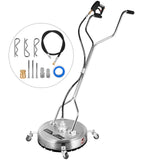 VEVOR Surface Cleaner 20 inch Flat Surface Cleaner for Pressure Washer 4000psi Pressure with 3/8 Quick Connector Surface Cleaner W/ Casters 10.5GPM Stainless Steel Rotating Rod & 3 Nozzle for Patio