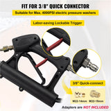 VEVOR Telescoping Pressure Washer Wand, 20 ft 5-Section Length Adjustable, Max. 4000 PSI Fit for 3/8'' Quick Connection, 5 Spray Nozzles, Belt, for Roof, Fence, Gutter, Silver - Top-Down View