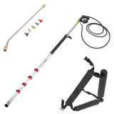 VEVOR Telescoping Pressure Washer Wand, 20 ft 5-Section Length Adjustable, Max. 4000 PSI Fit for 3/8'' Quick Connection, 5 Spray Nozzles, Belt, for Roof, Fence, Gutter, Silver - Extra Image