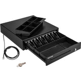 VEVOR Cash Register Drawer, 16" 12 V, for POS System with 5 Bill 6 Coin Cash Tray, Removable Coin Compartment & 2 Keys Included, RJ11/RJ12 Cable for