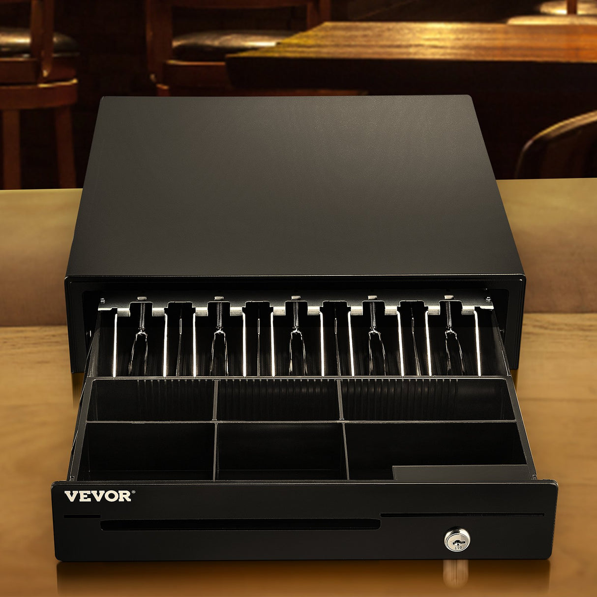 VEVOR Cash Register Drawer, 16" 12 V, for POS System with 5 Bill 6 Coin Cash Tray, Removable Coin Compartment & 2 Keys Included, RJ11/RJ12 Cable for
