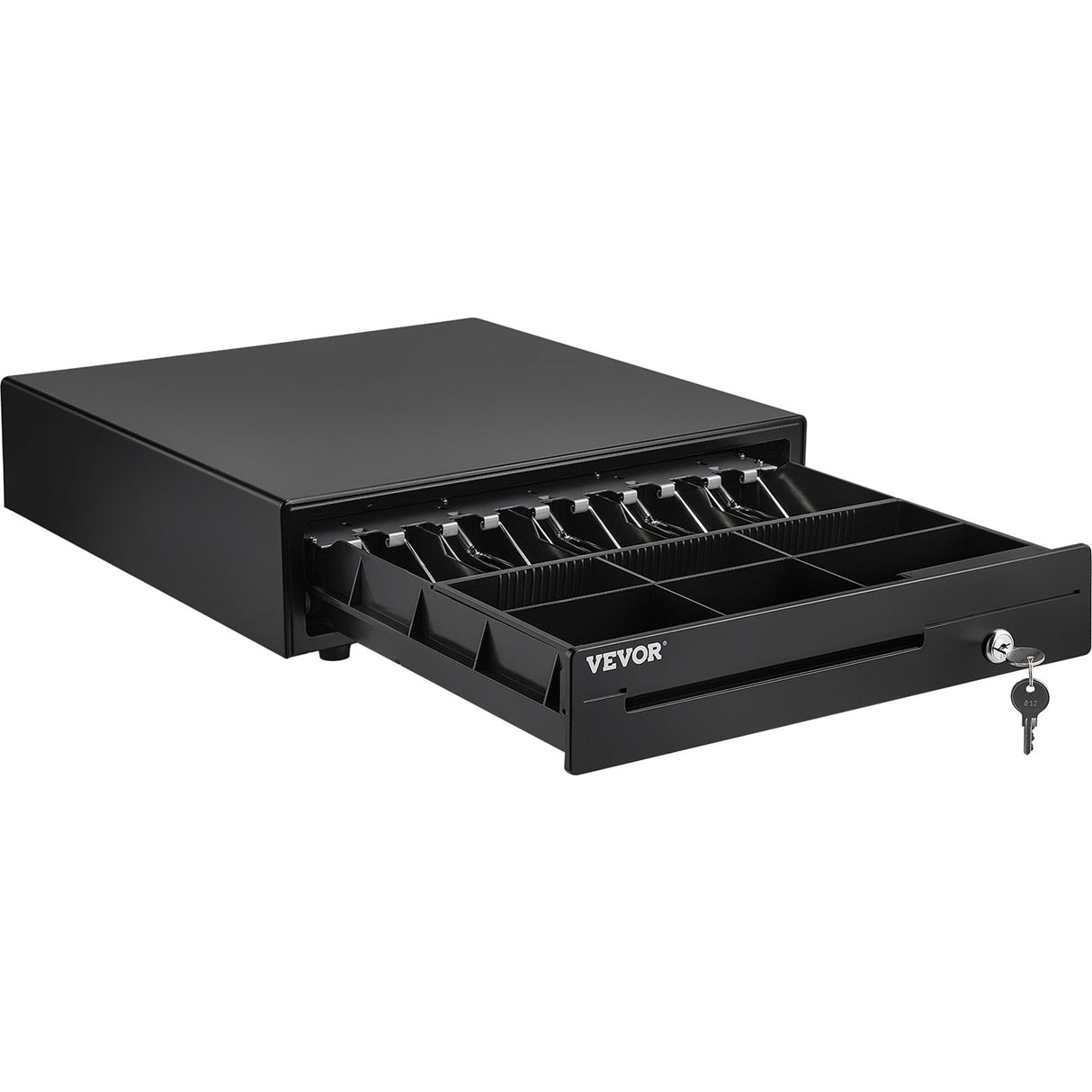 VEVOR Cash Register Drawer, 16" 12 V, for POS System with 5 Bill 6 Coin Cash Tray, Removable Coin Compartment & 2 Keys Included, RJ11/RJ12 Cable for