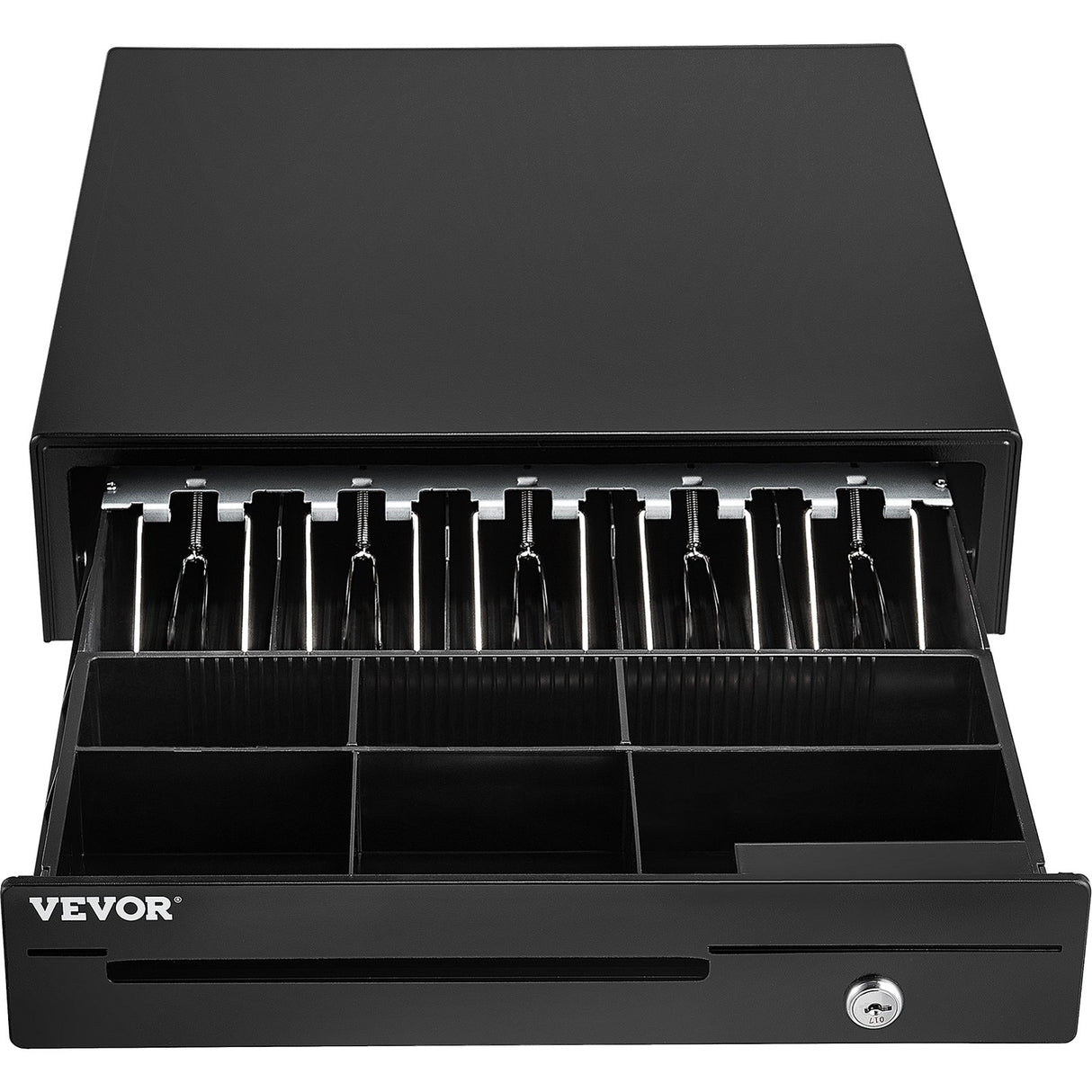 VEVOR Cash Register Drawer, 16" 12 V, for POS System with 5 Bill 6 Coin Cash Tray, Removable Coin Compartment & 2 Keys Included, RJ11/RJ12 Cable for