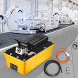 VEVOR Air Hydraulic Pump, 10,000 PSI Hydraulic Foot Pump, 0.6 Gal Reservoir Foot Operated Air/Hydraulic Pump, with Hose and Spray Gun for Heavy Machinery Rigging, Auto Repair, Auto Body Frame Machines - Low Angle