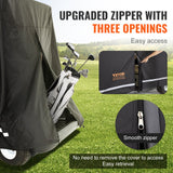 VEVOR 4 Passenger Golf Cart Cover, 600D Polyester Full Cover, Universal Fits for Most Brand Club Car Covers, Waterproof, Sunproof, and Dustproof Outdoor Golf Cart Cover with Three Zipper Doors, Black - Top-Down View