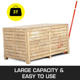 VEVOR Prylever Bar 3T Capacity Steel Pry Lever Bar Heavy Duty with Wheels Prylever with 1.8 m Length Handle - 45-Degree Angle