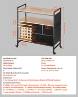 Rolling Craft Cart and Storage Table with 20 Vinyl Roll Holders 3 Drawers Black - Close-Up Angle
