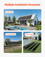 VEVOR Solar Pool Heater 1235 x 3100mm Aboveground & Inground Pool Heating System - 45-Degree Angle