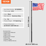VEVOR 25FT Telescopic Flagpole Kit, Heavy Duty Aluminum Alloy Flag Pole Kit in Ground for Outside, 3 Display Modes Flagpole with Professional Accessories, Black - Close-Up Angle