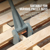 VEVOR Pallet Buster, 50'' Carbon Steel Handle Wrecking Pry Bar, 2000 lbs Weight Capacity, Heavy Duty Deck Board Removal Tool, Multipurpose Demolition Bar for Flooring, Framing, Roofing, Trim, Drywall - Top-Down View