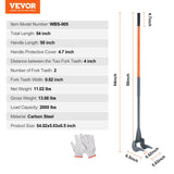 VEVOR Pallet Buster, 50'' Carbon Steel Handle Wrecking Pry Bar, 2000 lbs Weight Capacity, Heavy Duty Deck Board Removal Tool, Multipurpose Demolition Bar for Flooring, Framing, Roofing, Trim, Drywall - Close-Up Angle