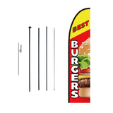 VEVOR Burger Restaurant Advertising Feather Flag Kit Swooper Flag Poles 16.3 FT