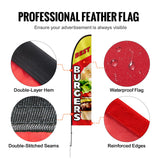 VEVOR Burger Restaurant Advertising Feather Flag Kit Swooper Flag Poles 16.3 FT