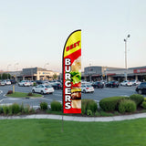 VEVOR Burger Restaurant Advertising Feather Flag Kit Swooper Flag Poles 16.3 FT - Low Angle