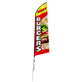 VEVOR Burger Restaurant Advertising Feather Flag Kit Swooper Flag Poles 16.3 FT