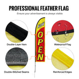 VEVOR Open Flags for Business Advertising Feather Flag Kit Open Look Welcome - Rear View