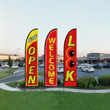 VEVOR Open Flags for Business Advertising Feather Flag Kit Open Look Welcome