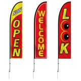 VEVOR Open Flags for Business Advertising Feather Flag Kit Open Look Welcome - Extra Image