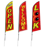 VEVOR Open Flags for Business Advertising Feather Flag Kit Open Look Welcome - Extra Image