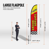 VEVOR Auto Repair Advertising Feather Flag Kit Swooper Flags and Poles 16.3 FT - Side View