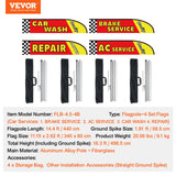 VEVOR Auto Repair Advertising Feather Flag Kit Swooper Flags and Poles 16.3 FT - Rear View