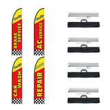 VEVOR Auto Repair Advertising Feather Flag Kit Swooper Flags and Poles 16.3 FT - Low Angle