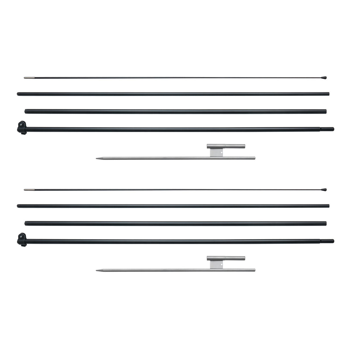 VEVOR Feather Flag Pole Kit 2 Packs Swooper Flag Pole 16.3 ft with Ground Stakes