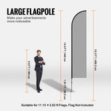 VEVOR Feather Flag Pole Kit 2 Packs Swooper Flag Pole 16.3 ft with Ground Stakes - Side View