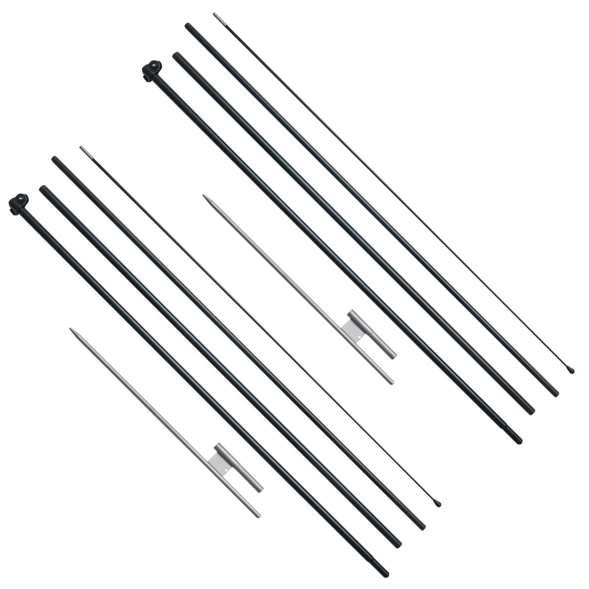 VEVOR Feather Flag Pole Kit 2 Packs Swooper Flag Pole 16.3 ft with Ground Stakes