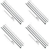 VEVOR Feather Flag Pole Kit 4 Packs Swooper Flag Pole 16.3 ft with Ground Stakes