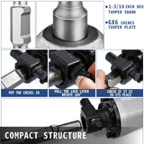 VEVOR Jack Hammer 1-1/8 Tamper Shank, Dirt Tamper 6x6 Compactor Plate with Electric Chisel Dirt Compactor, Demolition Jackhammer Bits Solid Compactor - Top-Down View