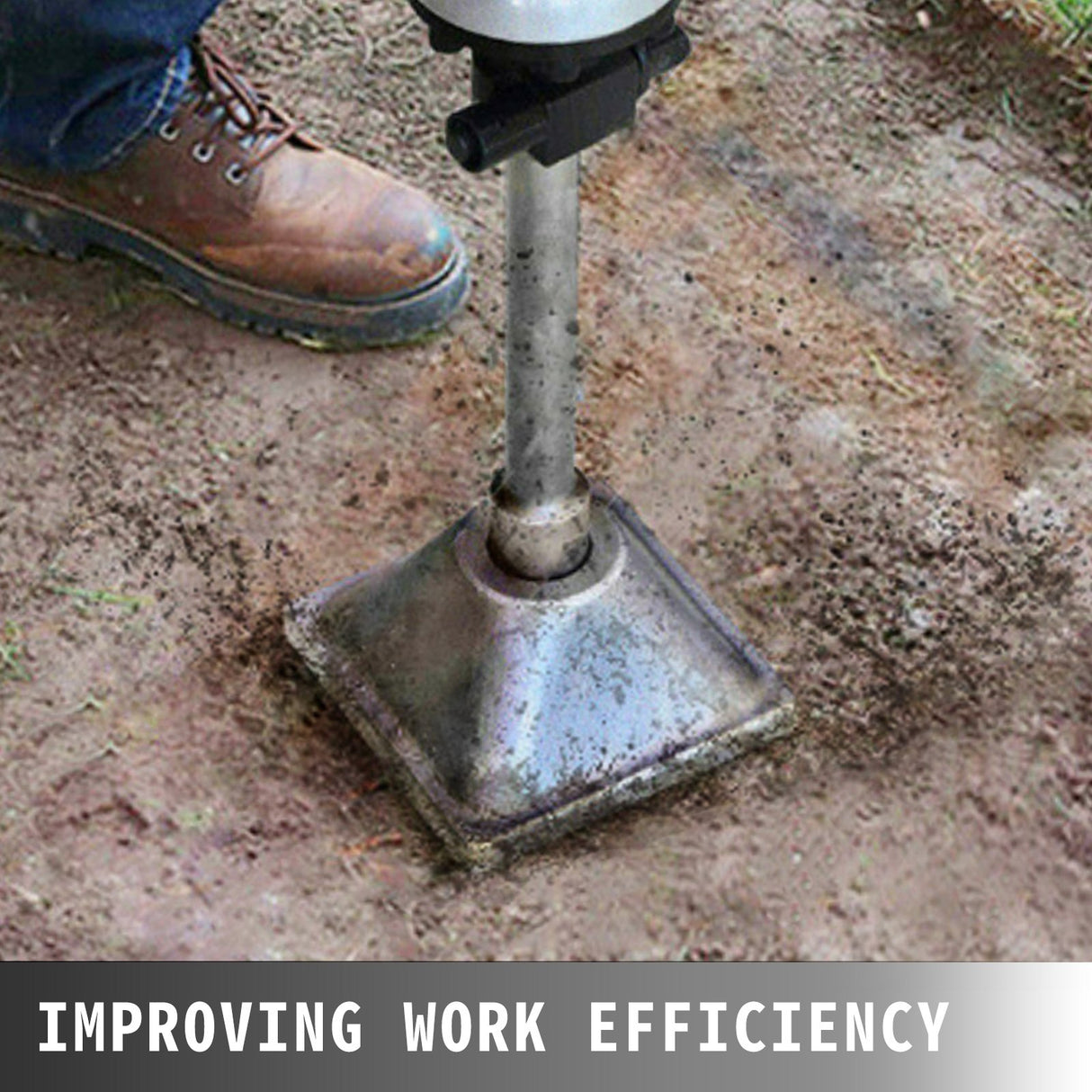VEVOR Jack Hammer 1-1/8 Tamper Shank, Dirt Tamper 6x6 Compactor Plate with Electric Chisel Dirt Compactor, Demolition Jackhammer Bits Solid Compactor
