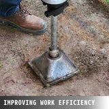 VEVOR Jack Hammer 1-1/8 Tamper Shank, Dirt Tamper 6x6 Compactor Plate with Electric Chisel Dirt Compactor, Demolition Jackhammer Bits Solid Compactor - 45-Degree Angle