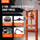 VEVOR Hydraulic Shop Press 6 Ton with Press Plates H-Frame Benchtop Press Stand - Front View