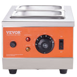 VEVOR Chocolate Tempering Machine, 2 Tanks Chocolate Melting Pot with TEMP Control, 800W Stainless S