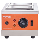 VEVOR Chocolate Tempering Machine, 2 Tanks Chocolate Melting Pot with TEMP Control, 800W Stainless Steel Electric Commercial Food Warmer For Chocolate/Milk/Cream Melting and Heating - Extra Image