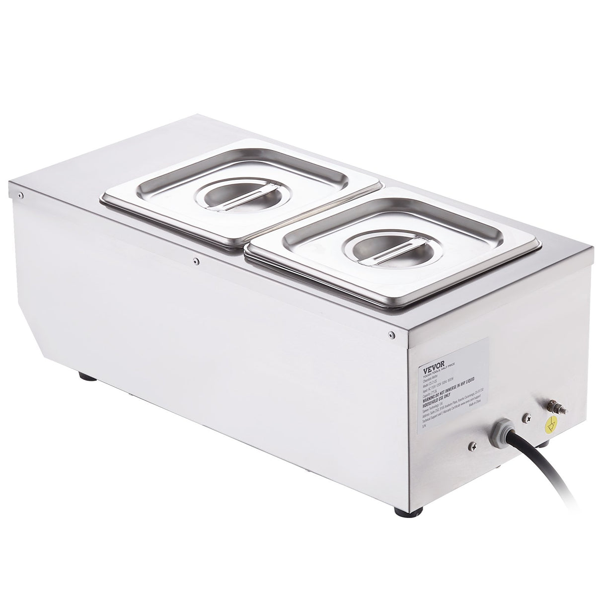 VEVOR Chocolate Tempering Machine, 2 Tanks Chocolate Melting Pot with TEMP Control, 800W Stainless S