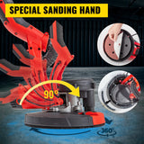 VEVOR Drywall Sander 750W Electric, Electric Sander Variable Speed 800-1750RPM, Drywall Sander Foldable Sheetrock Sander, with Telescope Handle ,Vacuum Bag Drywall Sanders 6 Sand Pads - Side View