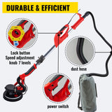 VEVOR Drywall Sander 750W, Electric Drywall Sander, Foldable Sheetrock Sander, with Telescope Handle, Electric Sander, Variable Speed 800-1750 RPM, Wall Sander, with LED Strip Light and Vacuum Bag - Front View