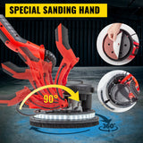 VEVOR Drywall Sander 750W, Electric Drywall Sander, Foldable Sheetrock Sander, with Telescope Handle, Electric Sander, Variable Speed 800-1750 RPM, Wall Sander, with LED Strip Light and Vacuum Bag - Side View