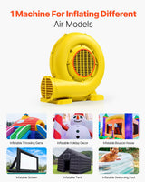 VEVOR Inflatable Bounce House Blower 0.8&1HP 750W for Commercial Bounce House - Front View