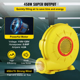 VEVOR Air Blower Pump Fan Bounce House Blower 450W 0.6HP for Inflatable Bouncy - Side View