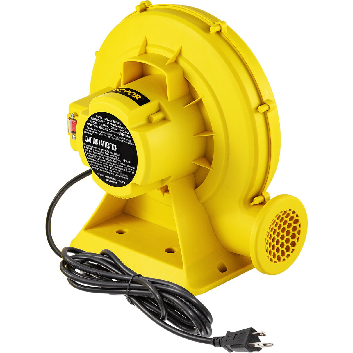 VEVOR Air Blower Pump Fan Bounce House Blower 450W 0.6HP for Inflatable Bouncy