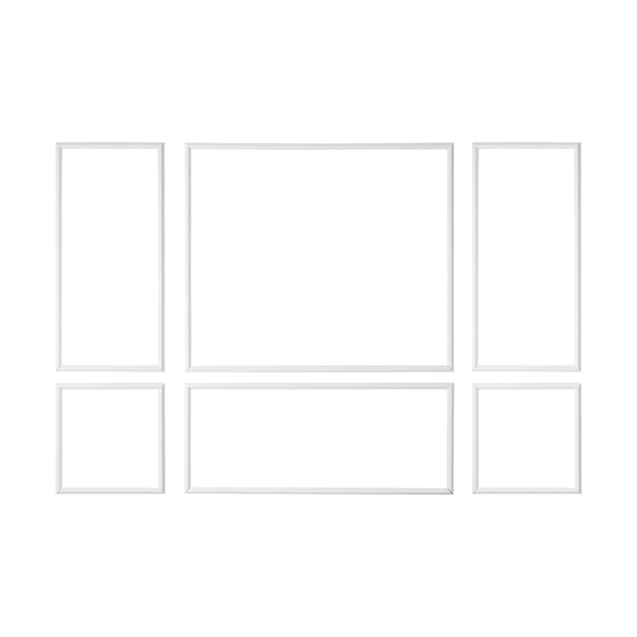 Wall Molding 3 Pack, Wainscoting Panels Kit, Lightweight Paintable Polystyrene, Easy to Install Accent Wall Trim for Interior Décor Living Room, Bedroom, Home, White (58x143 + 58x58 cm)