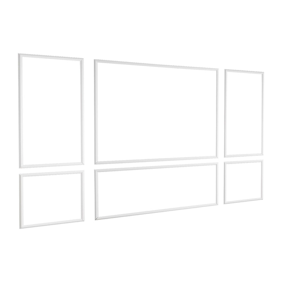 Wall Molding 3 Pack, Wainscoting Panels Kit, Lightweight Paintable Polystyrene, Easy to Install Accent Wall Trim for Interior Décor Living Room, Bedroom, Home, White (58x143 + 58x58 cm)