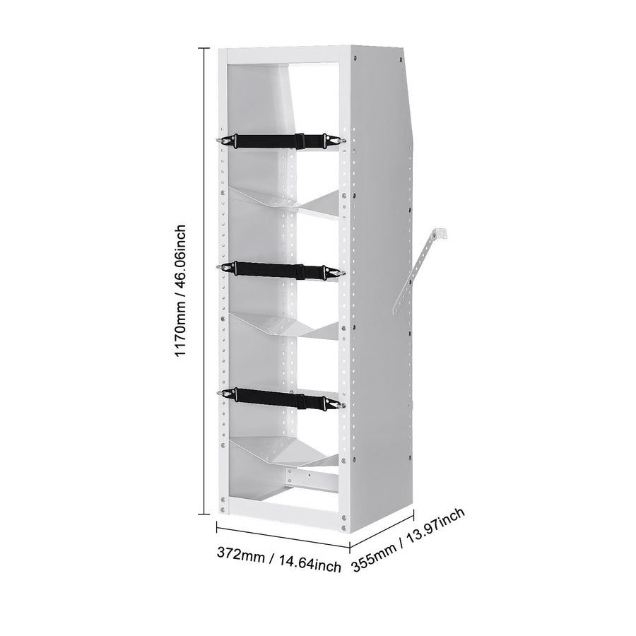 Refrigerant Tank Rack, with 3 x 30-50lb Bottle Tanks, Cylinder Tank Rack 372 × 355 × 1170mm, Refrigerant Cylinder Rack Gas Cylinder Racks and Holders for Freon, Gases, Oxygen, Nitrogen