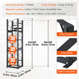 VEVOR Refrigerant Tank Rack, with 3 x 30lbs and Other 3 Small Bottle Tanks, Cylinder Tank Rack 12.79x12.99x47.12 in, Refrigerant Cylinder Rack and Holders for Freon, Gases, Oxygen, Nitrogen - Rear View